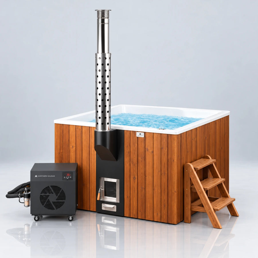 Scandinavian Hybrid Square Hot-Tub and Cold Plunge