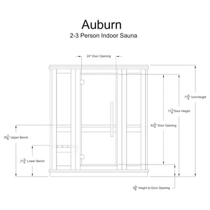 Almost Heaven Auburn Respite Series 3 Person Indoor Sauna