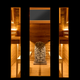 Scandinavian Boreal Glass Thermowood Outdoor Cabin Sauna