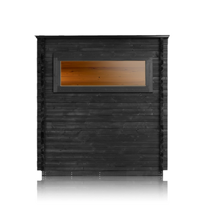 Scandinavian Boreal Glass Thermowood Outdoor Cabin Sauna