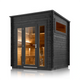 Scandinavian Boreal Glass Thermowood Outdoor Cabin Sauna