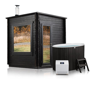 Boreal Thermo Cabin Sauna With Huum Hive Mini WIFI Heater & Scandinavian Cold Plunge Bundle