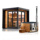 Terra S Modern Cabin Sauna With Huum Hive Mini WIFI Heater & Wood-Fired Hot Tub Bundle