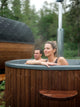 Echo Round Cube Outdoor Sauna With Huum Hive Mini WIFI Heater & Wood-Fired Hot Tub Bundle