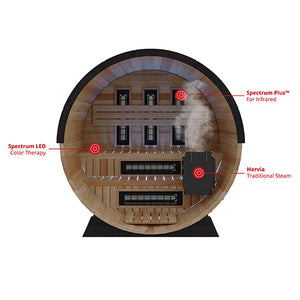 Finnmark Infrared & Traditional Finnish Barrel Sauna (6x6)