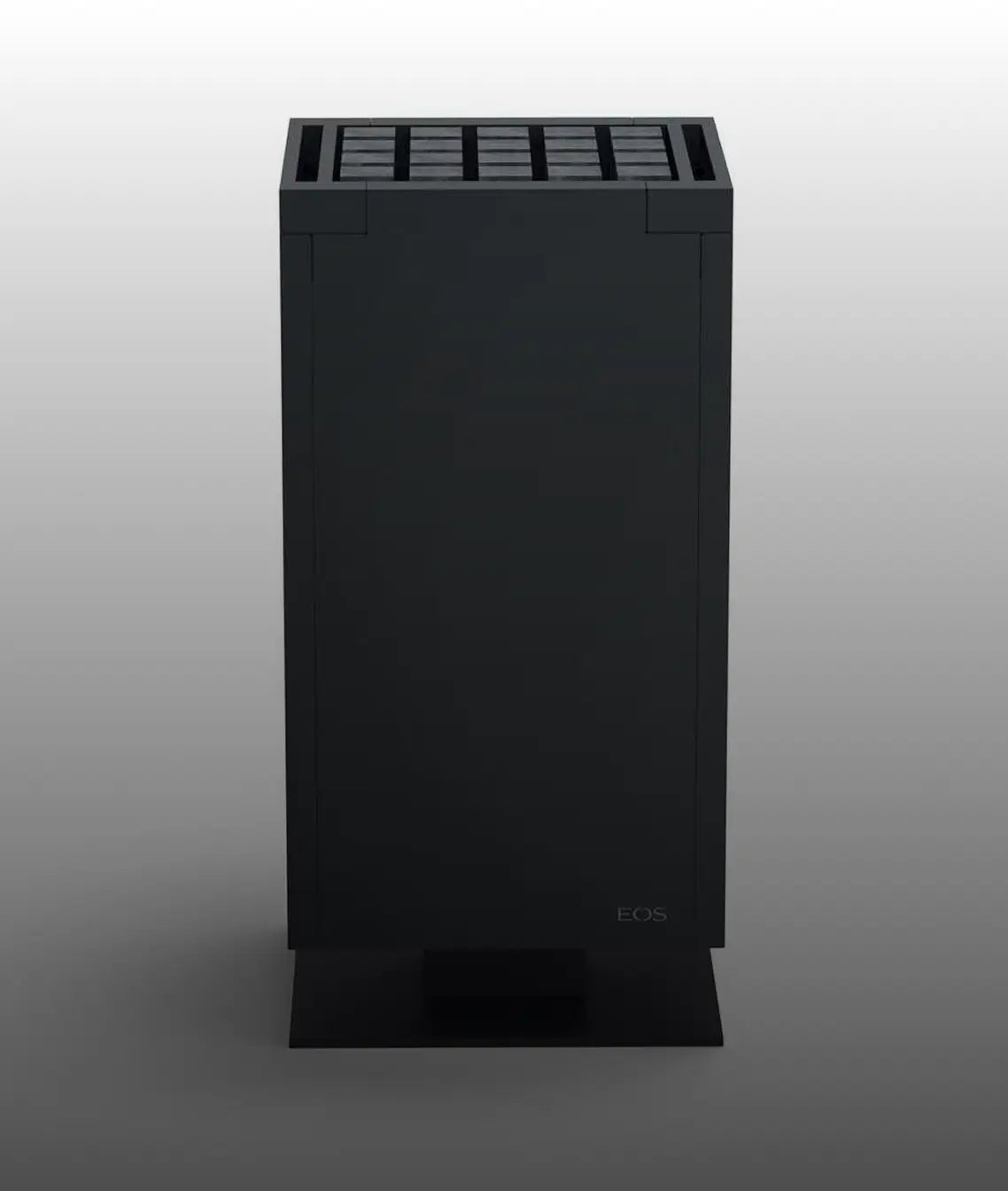 Beautiful, elegant German Engineered Sauna Heater from EOS. Black tone with cubic volcanic stone look.