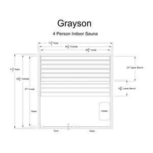 Almost Heaven Grayson 4 Person Respite Series Indoor Sauna