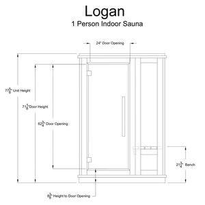 Almost Heaven Logan Respite Series 1 Person Indoor Sauna