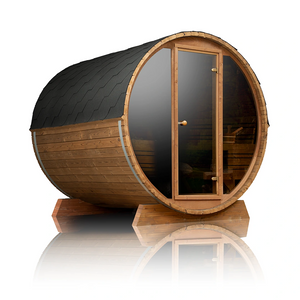 Scandinavian Solstice 6 Person Outdoor Barrel Sauna (7'6" x 7'6")