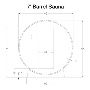 Almost Heaven Seneca 6 Person Classic Barrel Sauna (7'x7')