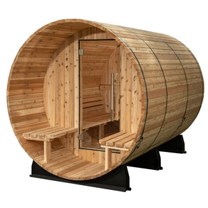 Almost Heaven Charleston 4 Person Canopy Barrel Sauna (6'x8')
