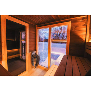 Terra S Modern Cabin Sauna With Huum Hive Mini WIFI Heater & 2 Person Cold Plunge Bundle