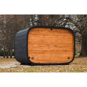 Mirage Outdoor Round Cube Sauna With Changing Room (L-Bench)