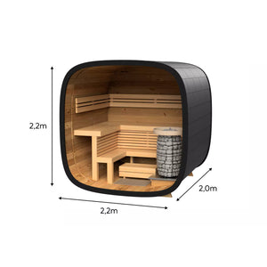 Scandinavian Mirror Cube Outdoor Cabin Sauna For 2-4 People