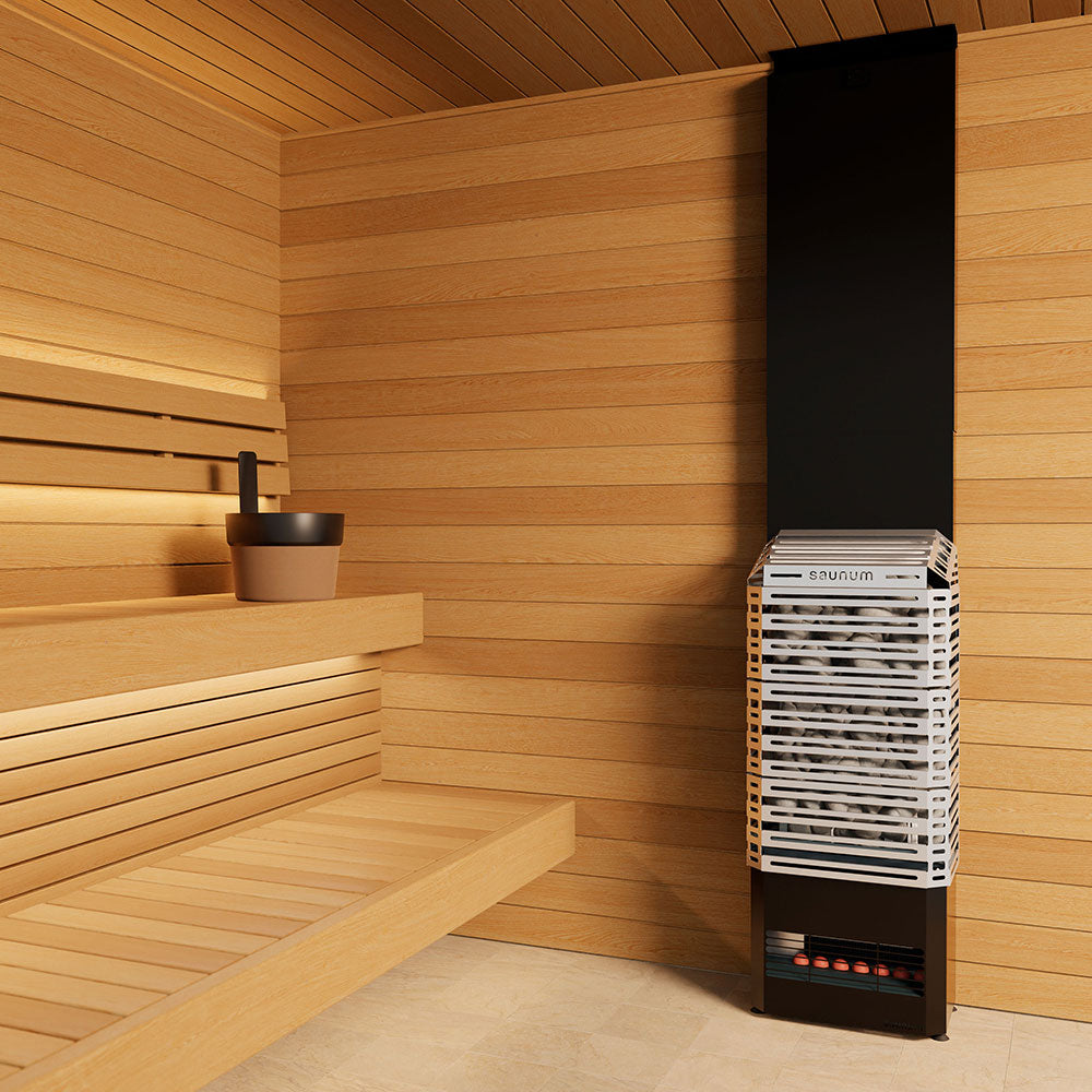 Portection thermique 1 côté pour poêle à bois dans un sauna