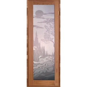 Full Glass Etched Scenic Door by Saunacore