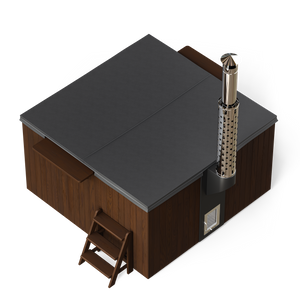 
Bains Scandinaves Carrés à Chauffage au Bois (6-8 Personnes)