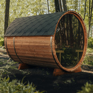 Scandinavian Solstice 6 Person Outdoor Barrel Sauna (7x7)